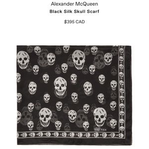 Alexander McQueen black skull silk scarf